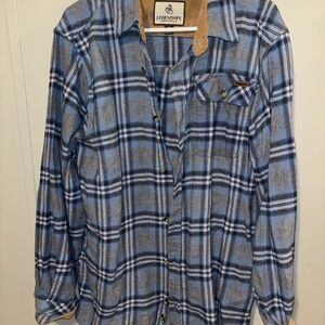 Legendary Whitetails Blue and Gray Plaid Shirt